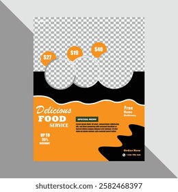 Restaurant food flyer template design and food ads vector creative banner design