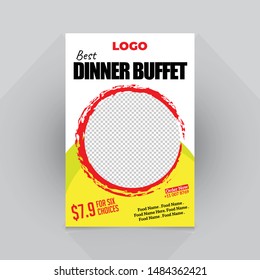 Restaurant food flyer template, modern food menu flyer design