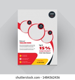 Restaurant food flyer template, modern food menu flyer design