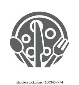 Restaurant food icon, gray version