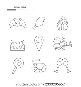 Restaurant And Food Icon Set Vector Design.