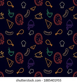 Iconos de comida de restaurante ilustración vectorial