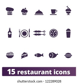 Restaurant and food icons: vector set