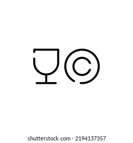 Restaurant, Food, Kitchen Dotted Line Icon Vector Illustration Logo Template. Suitable For Many Purposes.