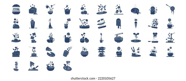 
Restaurant Food levitation, including icons like burger, cake, Donut, Noodle and more. vector illustrations, Pixel Perfect set
