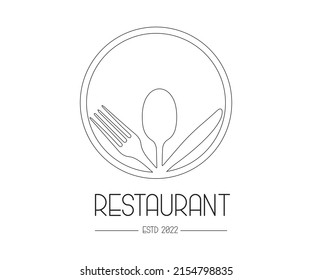 RESTAURANT FOOD LOGO DESIGN MINIMAL flat