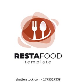 Restaurant food logo silhouette spoon and fork 