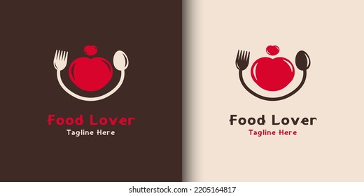 Plantilla de diseño del logotipo del amante de los alimentos en restaurantes