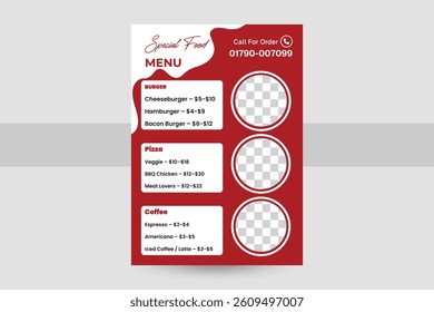 Restaurant Food Menu cafe design  