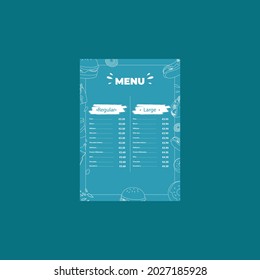 Restaurant Food Menu card Design