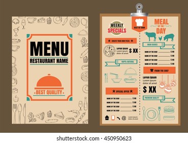 Restaurant Food Menu Design with Chalkboard Background