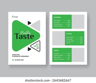 Restaurant Food Menu Design, Clean Food Menu