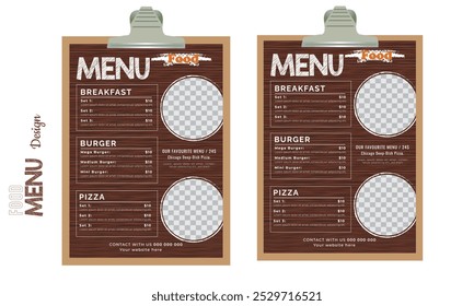 Restaurant food menu design, food cooking vintage template