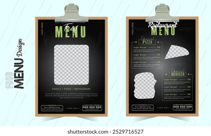 Restaurant food menu design, food cooking vintage template