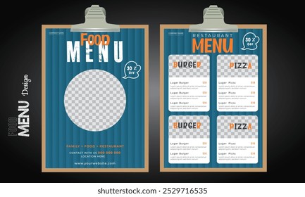 Restaurant food menu design, food cooking vintage template