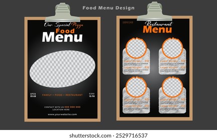 Restaurant food menu design, food cooking vintage template