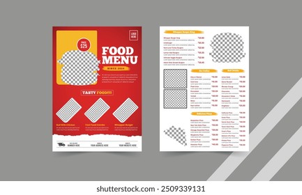 Restaurant food menu Design, Special Food Manu and Professional menu design vector template A4 page