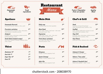 Restaurant food menu design template