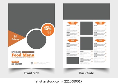 Speisekarte-Design-Vorlage für das Restaurant. Bearbeitbare Broschüren-Vorlagen für Werbeaktionen im Menü Lebensmittel.