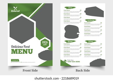 restaurant food menu design template. Editable Brochure templates for promotions on the Food menu.