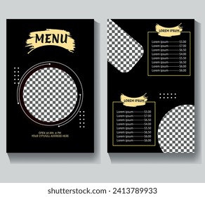 restaurant food menu design template for restaurant business
