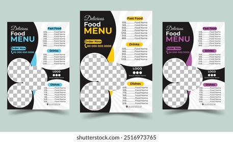 Restaurant Food Menu Design Template With A4 Paper Size