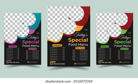 Restaurant Food Menu Design Template With A4 Paper Size