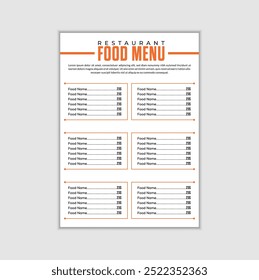 Restaurant food menu design template