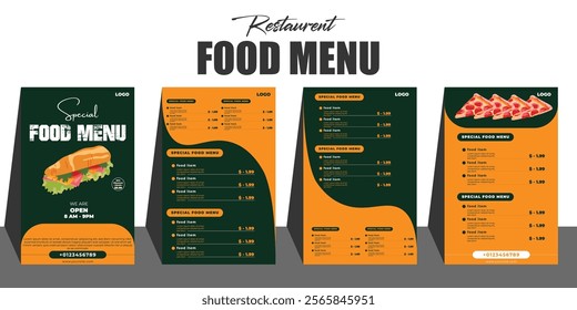 Restaurant Food Menu Design Template. editable, high resulution