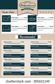 Restaurant Food Menu Design vector format eps10