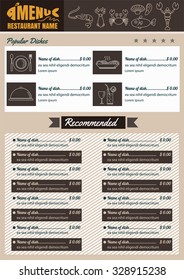 Restaurant Food Menu Design vector format eps10