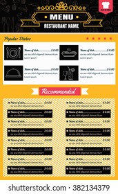 Restaurant Food Menu Design vector format eps10