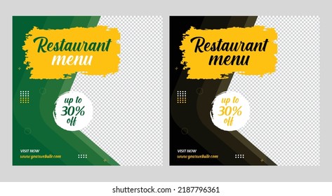 Restaurant food menu editorial square horizontal vertical web print banner  design