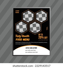 Restaurant Food Menu Flyer with print template