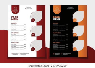 restaurant food menu flyer template.menu template,food menu,restro flyer.