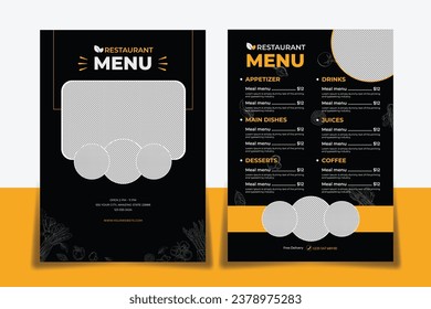 restaurant food menu flyer template.menu template,food menu,restro flyer.