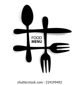 Restaurant Food Menu, Fork Spoon and Knife (Vector Art)