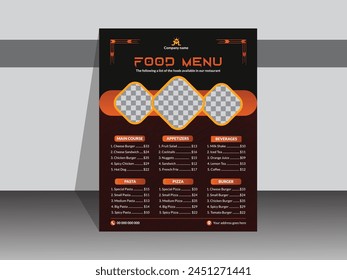 Restaurant food Menu Layout template design