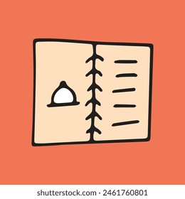 restaurant. food. menu. place. chair. table. paper. to eat. The chef. cook. instrumentation. spices. salt. soup. bowl. Doodle.