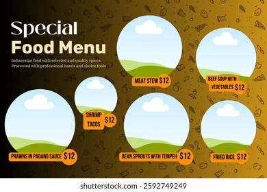 Restaurant food menu poster design template