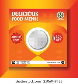 Restaurant Food Menu Social Media Post Design