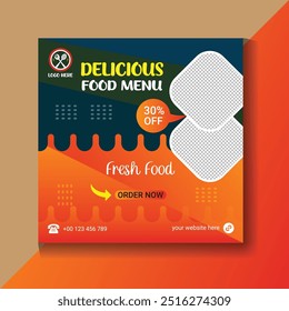 Restaurant Food Menu Social Media Post Design