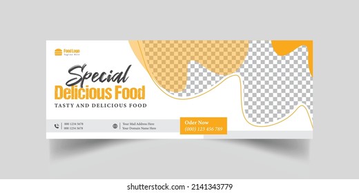 restaurant Food Promotional cover banner template design, modern flat restaurant business cover, banner, social media cover, timeline cover, web banner, template design.