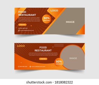 Restaurant food sale offer social media cover page timeline web ad banner template design