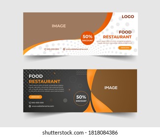 Restaurant Food Sale Offer Social Media  Cover Page Timeline Web Ad Banner Template Design