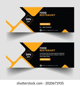 Restaurant Food Sale Offer Social Media Cover Page Timeline Web Ad Banner Template Design