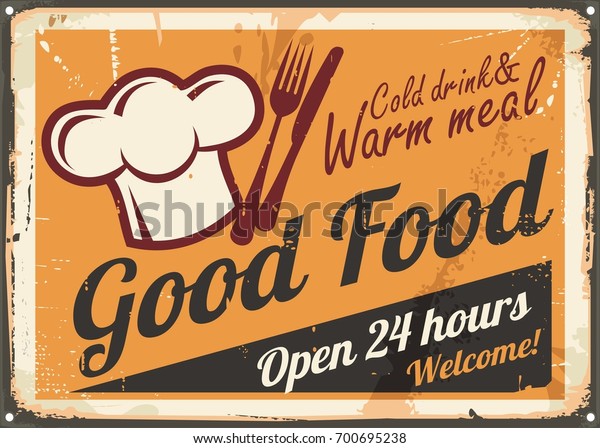 Restaurant Food Sign Design Good Food Stock Vector Royalty Free 700695238