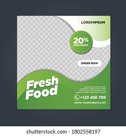 Restaurant food social media banner post design template