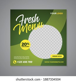 Restaurant food social media banner post design template
