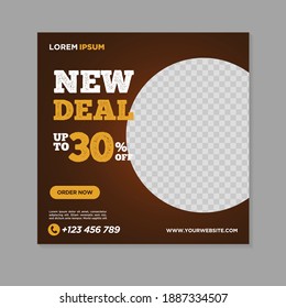 Restaurant food social media banner post design template